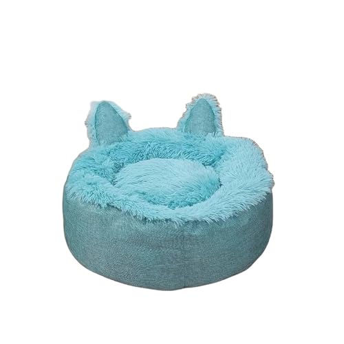 Weiches, waschbares Plüsch-Hasenohren-Form-Donut-Hundebett, Haustierkissen, warme Katzenbetten, Schlafmatte (Color : C4, Size : S-35cm) von SpeesY
