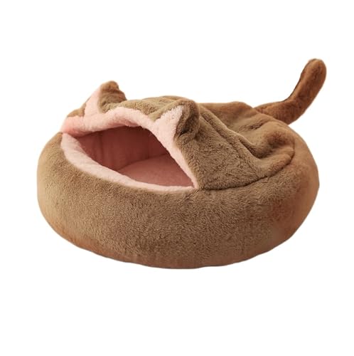 Weiches Bett, Warmer Katzenschlafsack, halbgeschlossene Katzenhöhle, kleine Hundebetten, Kätzchenkissen, Haustierhaus (Color : 2, Size : 65cm) von SpeesY