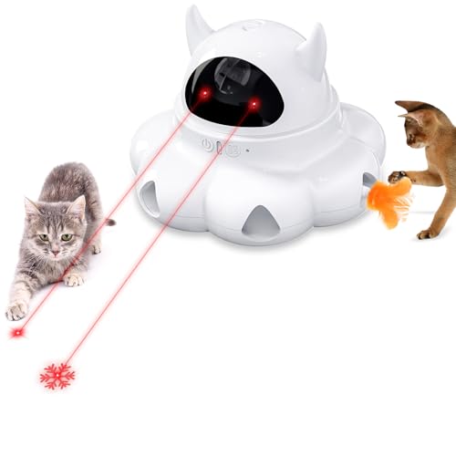 Spessn Interaktives Katzenspielzeug, 2-in-1 Elektrisches Katzenspielzeug, Spielzeug für Katzen USB Aufladbar für Intelligenzspielzeug Kätzchen/Hunde, Geeignet für Katzen jeden Alters von Spessn