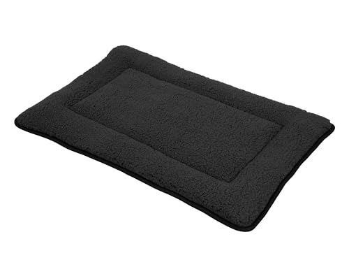 Spetebo Plüsch Haustiermatte waschbar 90 x 60 cm - anthrazit - Hundebett mit Rutschfester Unterseite - Schlafmatte Schlafunterlage Tierdecke Heimtiermatte Bett Kissen Matte Decke für Hunde und Katzen von Spetebo