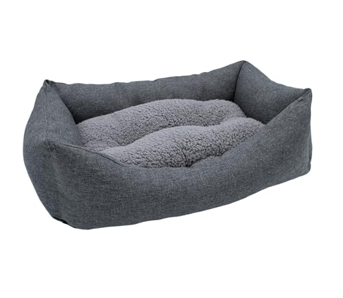Spetebo Plüsch Heimtierkorb in grau mit entnehmbarem Kissen - 60 x 45 cm - Hundebett mit Rutschfester Unterseite - Haustier Schlafplatz Hundekorb Welpenbett Körbchen für Hunde und Katzen Spetebo Plüsch Heimtierkorb in grau mit entnehmbarem Kissen - 60 x 45 cm - Hundebett mit Rutschfester Unterseite - Haustier Schlafplatz Hundekorb Welpenbett Körbchen für Hunde und Katzen von Spetebo