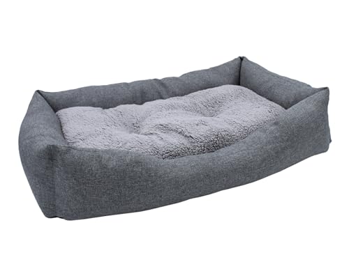 Spetebo Plüsch Heimtierkorb in grau mit entnehmbarem Kissen - 82 x 60 cm - Hundebett mit Rutschfester Unterseite - Haustier Schlafplatz Hundekorb Welpenbett Körbchen für Hunde und Katzen Spetebo Plüsch Heimtierkorb in grau mit entnehmbarem Kissen - 82 x 60 cm - Hundebett mit Rutschfester Unterseite - Haustier Schlafplatz Hundekorb Welpenbett Körbchen für Hunde und Katzen von Spetebo
