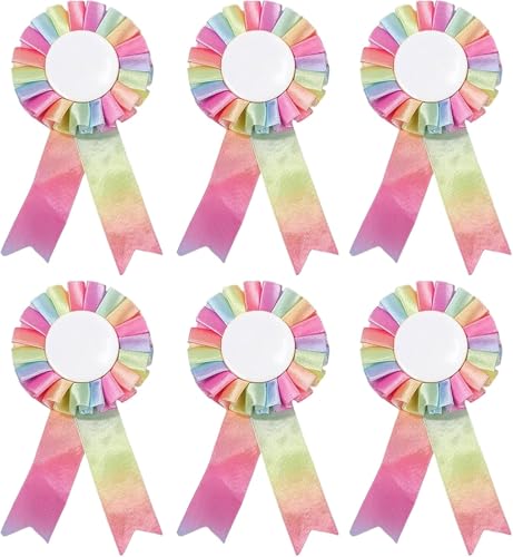 6 Stück Turnierschleifen,Farbe Vibrant Turnierschleife Pferd,Fun Elegant Schön Rosetten für Gewinner,Bunte Bänder Korsage,für Sports Events Classroom Talent Shows DIY Party Supplies von SpetngSake