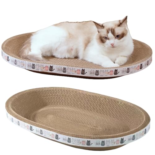 Spindro 2 Pack Großer Katzenkratzer Karton, Oval Katzenkratzbett Katzenkratzpad Board Lounge Couch für Indoor Katzen Schüssel geformt Katzenkratzbaum 47cmx32cm Spindro 2 Pack Großer Katzenkratzer Karton, Oval Katzenkratzbett Katzenkratzpad Board Lounge Couch für Indoor Katzen Schüssel geformt Katzenkratzbaum 47cmx32cm von Spindro