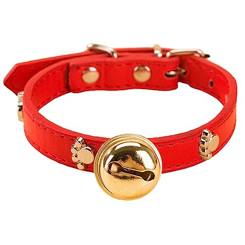 Haustierhalsband, verstellbar, verschleißfest, weiches Knochenmuster, Haustierzubehör, Valentinstag, Muttertag, Hochzeit, Jahrestag, Party, Abschluss, Weihnachten, Geburtstag (Rot, L) von SpirWoRchlan