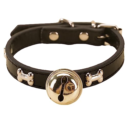 Haustierhalsband, verstellbar, verschleißfest, weiches Knochenmuster, Haustierzubehör, Valentinstag, Muttertag, Hochzeit, Jahrestag, Party, Abschluss, Weihnachten, Geburtstag (Schwarz, M) von SpirWoRchlan
