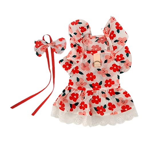 Haustierkleid, Blumenmuster, plissierter Saum, winddicht, Haustierweste, Welpen, fliegende Ärmel, Kleidung für Frühling, Weihnachten, Geburtstag, Rot, Größe L Haustierkleid, Blumenmuster, plissierter Saum, winddicht, Haustierweste, Welpen, fliegende Ärmel, Kleidung für Frühling, Weihnachten, Geburtstag, Rot, Größe L von SpirWoRchlan