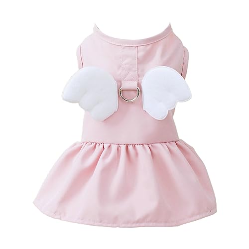 Haustierkleid, Rundhalsausschnitt, ärmellos, auffällig, Baumwolle, für Welpen, Hund, Engelsflügel, Haustierbedarf, Valentinstag/Muttertag/Weihnachten/Geburtstagsgeschenke (Ziegelrot, M) von SpirWoRchlan