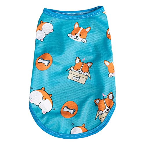 Haustierweste, Cartoon-Muster, bequem, atmungsaktiv, weich, schweißabsorbierend, schönes Haustier-Sweatshirt, Kostüm für Sommer, Weihnachten, Geburtstag, Himmelblau, Größe XS Haustierweste, Cartoon-Muster, bequem, atmungsaktiv, weich, schweißabsorbierend, schönes Haustier-Sweatshirt, Kostüm für Sommer, Weihnachten, Geburtstag, Himmelblau, Größe XS von SpirWoRchlan