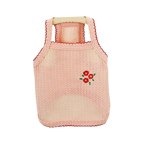 Haustierweste, quadratischer Ausschnitt, bezaubernd, bequem, weiche Blumenstickerei, für Welpen, Hunde, Kleidung, Alltag, Valentinstag, Muttertag, Weihnachten, Geburtstag (Rosa, XS) von SpirWoRchlan