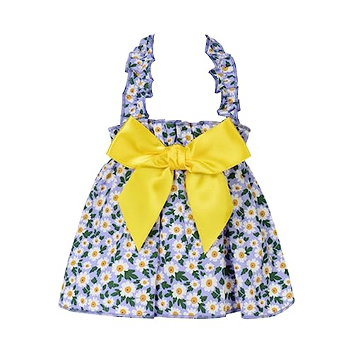Hundekleid, bequem, weich, auffällig, Baumwolle, Blumenmuster, Schleife, Halfterkleid, Haustierbedarf, Valentinstag/Muttertag/Weihnachten/Geburtstagsgeschenke (Blau, XL) von SpirWoRchlan