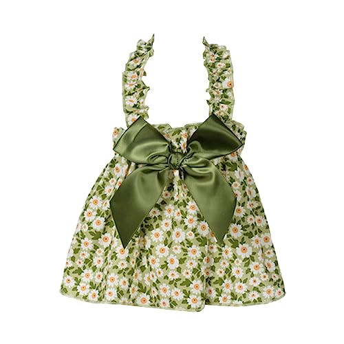 Hundekleid, bequem, weich, auffällig, Baumwolle, Blumenmuster, Schleife, Halfterkleid, Haustierbedarf, Valentinstag/Muttertag/Weihnachten/Geburtstagsgeschenke (Grün, M) von SpirWoRchlan
