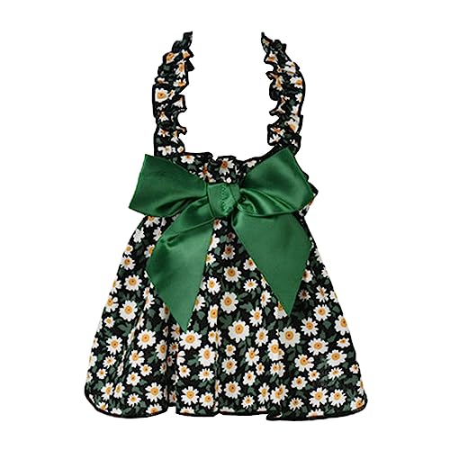 Hundekleid, bequem, weich, auffällig, Baumwolle, Blumenmuster, Schleife, Halfterkleid, Haustierbedarf, Valentinstag/Muttertag/Weihnachten/Geburtstagsgeschenke (Marineblau, M) von SpirWoRchlan