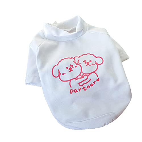 Hundekostüm, Cartoon-Druck, bezaubernd, Polyester, fluoreszierender Buchstabe, Welpenpullover, Bluse für den Sommer, Weiß, 2 l Hundekostüm, Cartoon-Druck, bezaubernd, Polyester, fluoreszierender Buchstabe, Welpenpullover, Bluse für den Sommer, Weiß, 2 l von SpirWoRchlan