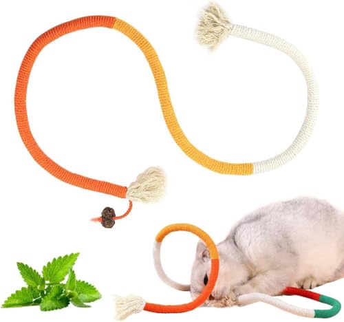 Natürliches Katzenminze-Kauseil für Katzen - 3 Stück (je 68,6 cm) | Katzenzahnreinigung Kauspielzeug Seil | Interaktives Katzenspielzeug für Indoor-Katzen & Kätzchen | Stressabbau, Zahngesundheit von SpirWoRchlan
