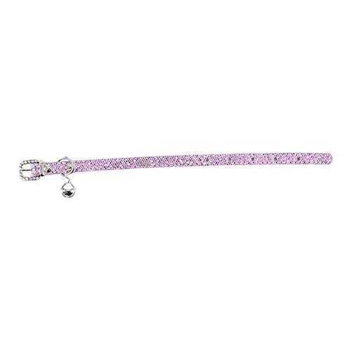 SpirWoRchlan Haustier-Katzen-Halskette, glitzerndes Katzenhalsband mit Glöckchen, kompakt, Lila, Größe M von SpirWoRchlan