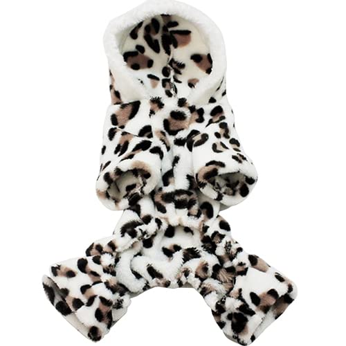 SpirWoRchlan Hunde-Kapuzenpullover mit Kapuze, Flanell, Winter, warm, Leopardenmuster, Haustier-Welpenkleidung, Overall, Mantel, Pyjama, Pjs, Outwear für kleine und mittelgroße Hunde, Katzen, Welpen, SpirWoRchlan Hunde-Kapuzenpullover mit Kapuze, Flanell, Winter, warm, Leopardenmuster, Haustier-Welpenkleidung, Overall, Mantel, Pyjama, Pjs, Outwear für kleine und mittelgroße Hunde, Katzen, Welpen, von SpirWoRchlan