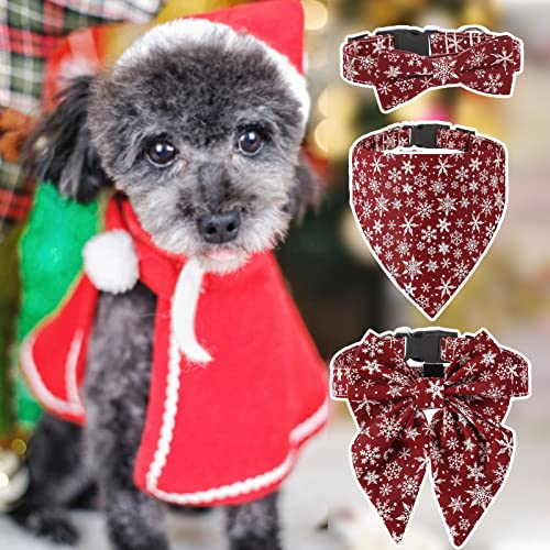 Weihnachtsdekoration, Haustierhalsband, Schneeflockenmuster, verstellbar, für Katzen, Hunde, Bandana für Weihnachten, Weihnachtsdekoration, Ornamente, Party-Dekoration, Geschenke (Stil 1, M) von SpirWoRchlan