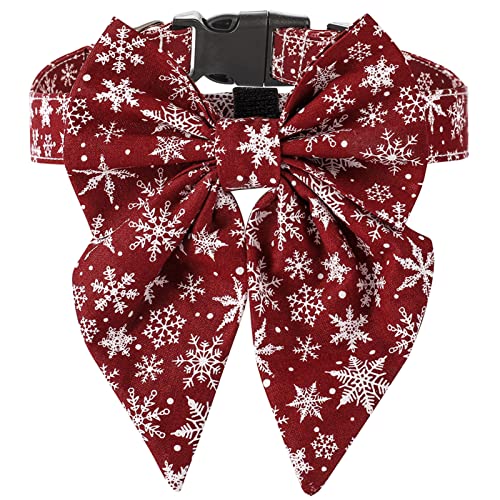 Weihnachtsdekoration, Haustierhalsband, Schneeflockenmuster, verstellbar, für Katzen, Hunde, Bandana für Weihnachten, Weihnachtsdekoration, Ornamente, Party-Dekoration, Geschenke (Stil 3, M) von SpirWoRchlan
