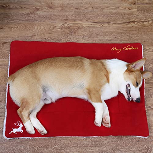 Weihnachtsdekoration, Haustierkissen, Elch-Stickmuster, hautfreundlich, superweich, rechteckig, Haustier-Schlafmatte für Weihnachten, Weihnachtsdekoration, Ornamente, Party-Dekoration, Geschenke (Rot, Weihnachtsdekoration, Haustierkissen, Elch-Stickmuster, hautfreundlich, superweich, rechteckig, Haustier-Schlafmatte für Weihnachten, Weihnachtsdekoration, Ornamente, Party-Dekoration, Geschenke (Rot, von SpirWoRchlan