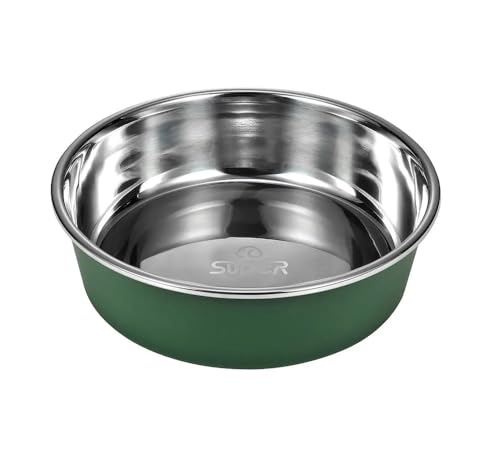 Futternapf Hund dunkelgrün - Edelstahl Trinknapf Hundenapf - Größe M 175 * 175 * 55mm von Spire