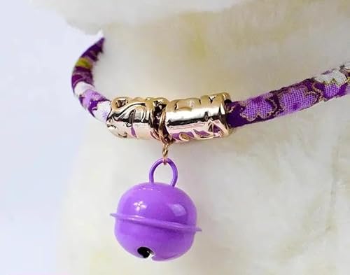 Halsband Katzen mit Glocke - Japanisch - verstellbar in der Länge - Farbe lila Halsband Katzen mit Glocke - Japanisch - verstellbar in der Länge - Farbe lila von Spire