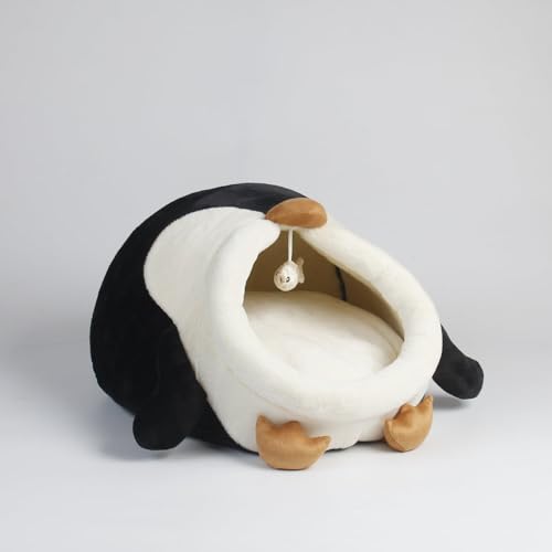 Katzenkorb - warm - halb eingeschlossen - Kissen - niedlicher Pinguin - Farbe Schwarz und Weiß Katzenkorb - warm - halb eingeschlossen - Kissen - niedlicher Pinguin - Farbe Schwarz und Weiß von Spire