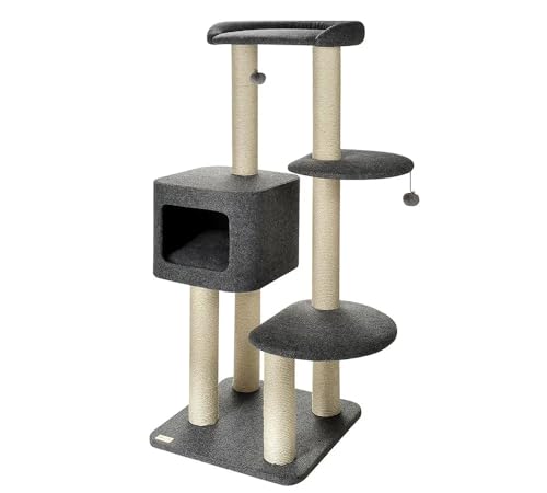 Luxus Kratzbaum für Katzen - Cindy - 5 Ebenen - 7 Sisal Krabbensäulen - Plüschbett Luxus Kratzbaum für Katzen - Cindy - 5 Ebenen - 7 Sisal Krabbensäulen - Plüschbett von Spire