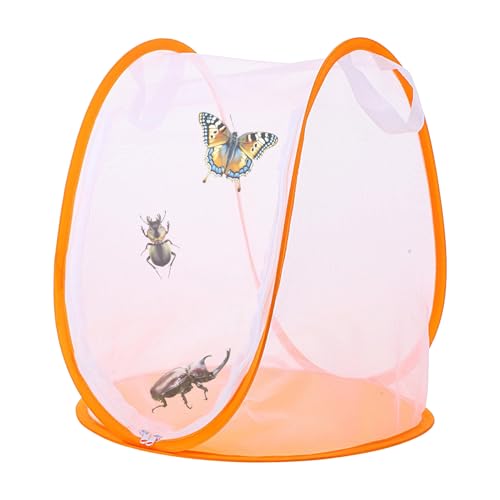 Spizummp Butterfly Habitat, Schmetterlings-Lebensraum Käfig Netzgehege, faltbares Zuchthaus mit Reißverschluss, Fangtier-Futterspender für Garten, Outdoor, Hof von Spizummp