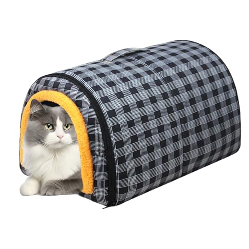 Spizummp Katzenbett, wandelbar, bequeme Tiermöbel mit Tragegriff oben, für kleine, mittelgroße und große Rassen, Unterschlupf für Zuhause, Winter, Sommer, Ausruhen von Spizummp