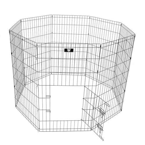 SPOCADO United Freilaufgehege - Faltbares Metallgehege in versch. Größen erhältlich - geeignet für Hunde, Kaninchen, Hamster - individuell formbar, einfacher Aufbau ohne Werkzeug (107 x 61 cm) von Spocado