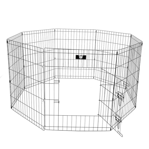 SPOCADO United Freilaufgehege - Faltbares Metallgehege in versch. Größen erhältlich - geeignet für Hunde, Kaninchen, Hamster - individuell formbar, einfacher Aufbau ohne Werkzeug (76 x 61 cm) von Spocado