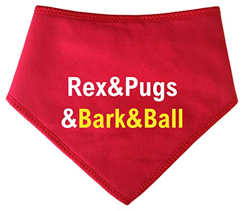 Spoilt Rotten Pets, S3 Hundehalstuch Rex & Pugs & Bark & Ball, mittelgroß, Rot von Spoilt Rotten Pets