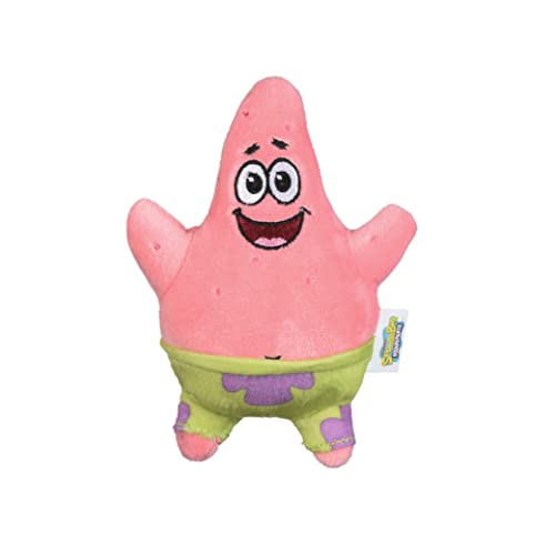 SpongeBob SquarePants for Pets Patrick Figur Plüsch Hundespielzeug | 15,2 cm kleines Hundespielzeug für Spongebob Fans | Rosa quietschendes Hundespielzeug für alle Hunde aus weichem Plüschstoff von Nickelodeon