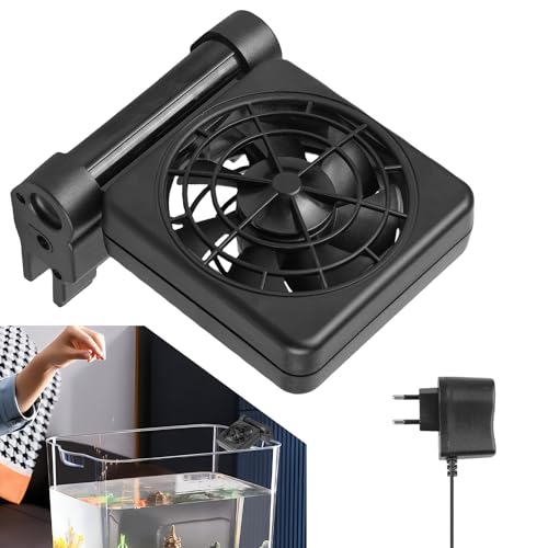 Aquarium Lüfter: 5 Windgeschwindigkeiten Aquarium Kühler, Geräuscharm Aquarienlüfter mit Timer, Lüfter für Aquarium, Einstellbare Luftgeschwindigkeit, für bis 30 cm Süßwasser Salzwasser Aquarien von Sporgo