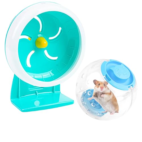 Sporgo Hamsterrad Laufrad Hamster: Ø18 cm Laufrad Hamster mit Ständer und Laufball Hamster Laufrad Leise rutschfest Hamsterrad Hamster Zubehör, für Hamster Gerbils Mäuse Kleines Haustier Frettchen von Sporgo