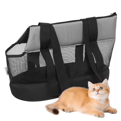 Katzentasche Bis 5kg: Atmungsaktiv Hundetasche mit Seilschnalle, Tragbar Hundetragetasche Kleine Haustier Transporttasche, Tragetasche für Katzen und Kleine Hund, für Einkaufen und Reisen - Schwarz Katzentasche Bis 5kg: Atmungsaktiv Hundetasche mit Seilschnalle, Tragbar Hundetragetasche Kleine Haustier Transporttasche, Tragetasche für Katzen und Kleine Hund, für Einkaufen und Reisen - Schwarz von Sporgo