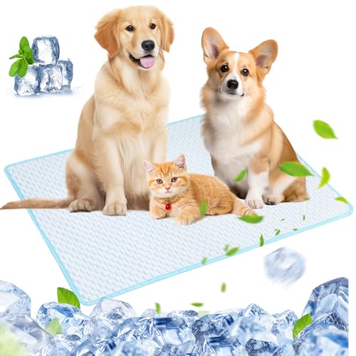 Kühlmatte für Hunde und Katzen: 50 X 70cm Kühldecke Hund Katze Sommer Kühlkissen Waschbar, rutschfeste Selbst Kühlende Hundekühlmatte, Kühlmatte hundematte für Zuhause Unterwegs oder im Auto von Sporgo