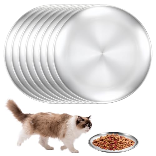 Sporgo 8 Stück Katzennapf Flach Edelstahl: 14 cm Futternapf Katzennäpfe Katzenteller für Katzen mit Breiten Schnurrhaaren, Fallsicher Futterschale Flache Katze Fressnapf für Kleine Hunde, Katzen Sporgo 8 Stück Katzennapf Flach Edelstahl: 14 cm Futternapf Katzennäpfe Katzenteller für Katzen mit Breiten Schnurrhaaren, Fallsicher Futterschale Flache Katze Fressnapf für Kleine Hunde, Katzen von Sporgo