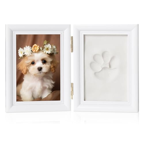 Sporgo Pfotenabdruck Set Hund Katze: 3D Bilderrahmen mit Foto und Pfotenabdrücke, Pfotenabdruck Set mit Ständer, Holz Bilderrahmen für Hunde oder Katzenbesitzer Sporgo Pfotenabdruck Set Hund Katze: 3D Bilderrahmen mit Foto und Pfotenabdrücke, Pfotenabdruck Set mit Ständer, Holz Bilderrahmen für Hunde oder Katzenbesitzer von Sporgo