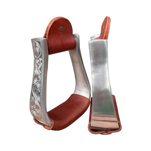 Sport Tent Paar Steigbügel Western Reitbügel Aluminium-Leder Bügel Eingraviert Barocke Steigbügeleisen & -tritte für Reiten Zubehör Rötlichbraun-125 Sport Tent Paar Steigbügel Western Reitbügel Aluminium-Leder Bügel Eingraviert Barocke Steigbügeleisen & -tritte für Reiten Zubehör Rötlichbraun-125 von Sport Tent
