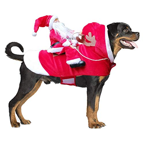 Sport Tent Weihnachtsmann-Hundekostüm Weihnachten Haustierbekleidung Hundemantel Haustier Kleidung mit Kapuze Weihnachtskostüm für Katzen, Hunde, Welpen S/M/L/XL (M) von Sport Tent