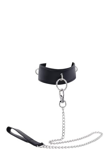 Halsband und Leine, Halsfessel, mit robuster Metall-Leine, Schwarz Halsband und Leine, Halsfessel, mit robuster Metall-Leine, Schwarz von Sportsheets