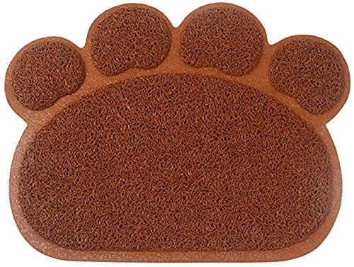 Napfunterlage Hund + Katze Hundenapf Unterlage für Näpfe Katzennapf Futtermatte Vorleger Matte Katzentoilette (45cm x 60cm, Braun) von Sporty