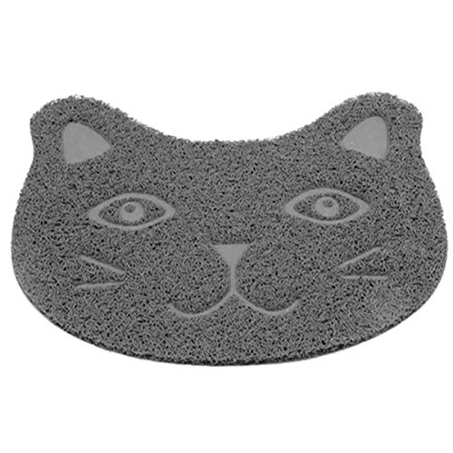 Sporty Napfunterlage Katze Kopf Unterlage für Näpfe Katzennapf Futtermatte Vorleger Matte Katzentoilette (grau) von Sporty