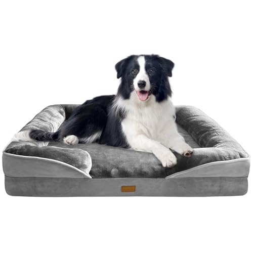 Spotted Play Orthopädisches Hundebett mit Seiten - Hundesofabetten für große Hunde, stützendes Schaumstoff-Haustier-Couch-Bett mit waschbarem, abnehmbarem Bezug, wasserdichtem Futter und rutschfester Spotted Play Orthopädisches Hundebett mit Seiten - Hundesofabetten für große Hunde, stützendes Schaumstoff-Haustier-Couch-Bett mit waschbarem, abnehmbarem Bezug, wasserdichtem Futter und rutschfester von Spotted Play