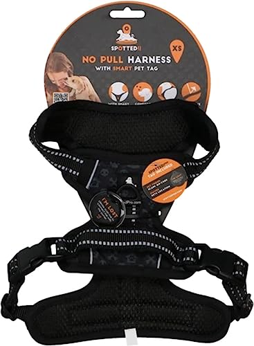 Spotted! PRO Harnas No-Pull – Hundegeschirr mit QR-Token - Hundegeschirr Anti Pull - Wasserdicht - Brustumfang 48-55 cm - Größe XS - Anthrazit von Spotted! Pro