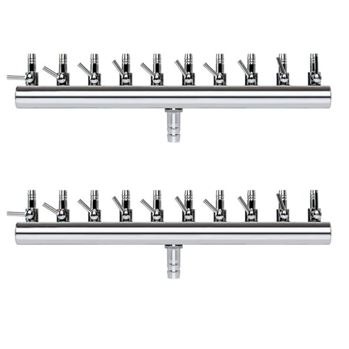 Spourita 2X 10-Wege-Luftteilerventil, Aquarium, Luftpumpe, StröMungsteiler, Verteiler, Pumpenventil, Hahnhebel, Steuerschaltventil von Spourita