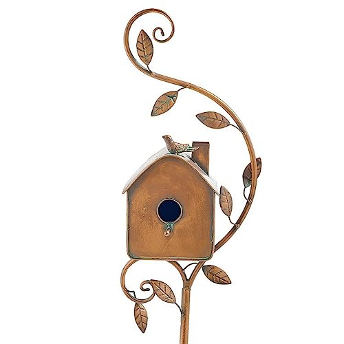 Spourita Vogelhäuschen Aus Metall, Gartenpfähle Mit Stange, Vogelhäuser Für Den Innenhof, Den Hinterhof, Die Terrasse Im Freien, Stil D von Spourita