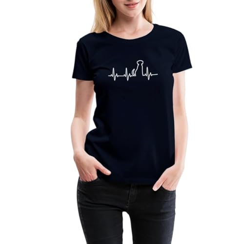 Spreadshirt Herzschlag Hund Frauen Premium Bio T-Shirt, XXL, Navy Spreadshirt Herzschlag Hund Frauen Premium Bio T-Shirt, XXL, Navy von Spreadshirt